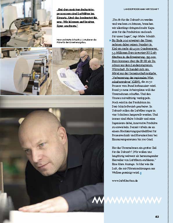 Kunde: Investitionsbank Schleswig-Holstein Projekt: Kundenmagazin bewegt. Leistungen: Interview und Text Seite 5